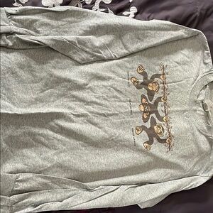 Anvil Gray Long Sleeve Tee with Monkey Design